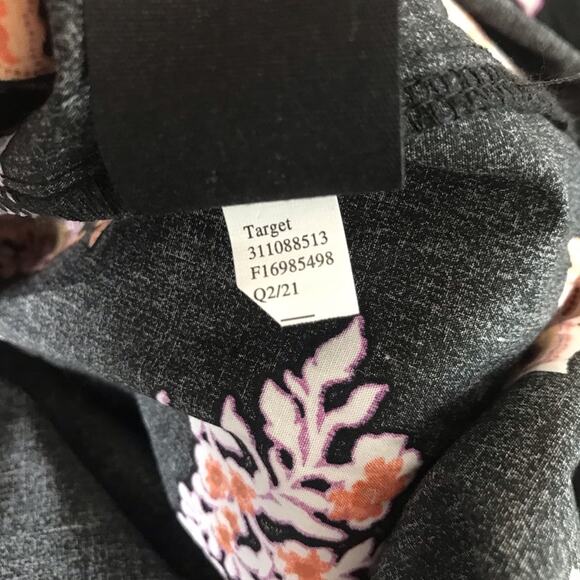 Who What Wear Black Floral Long Modest Cotton Rustic Ruffle Prairie Boho Dress L - Picture 14 of 14